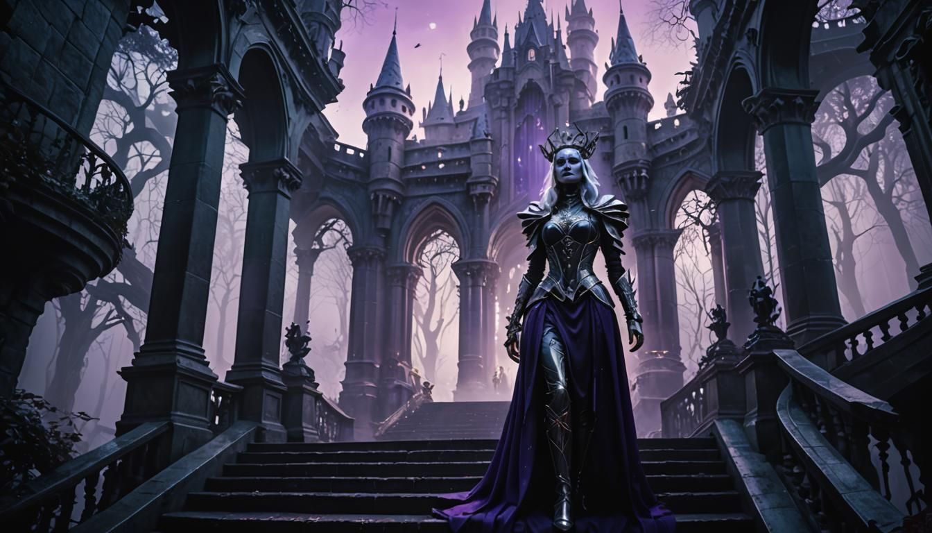 Drow Queen in a Decaying Castle, Glitch Art
