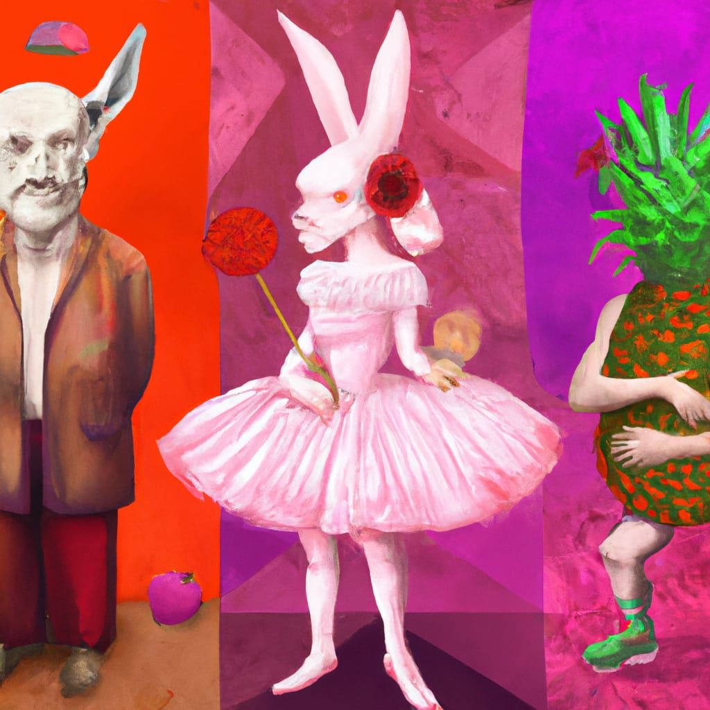 Strange Zombie Gathering in Abstract Art Style