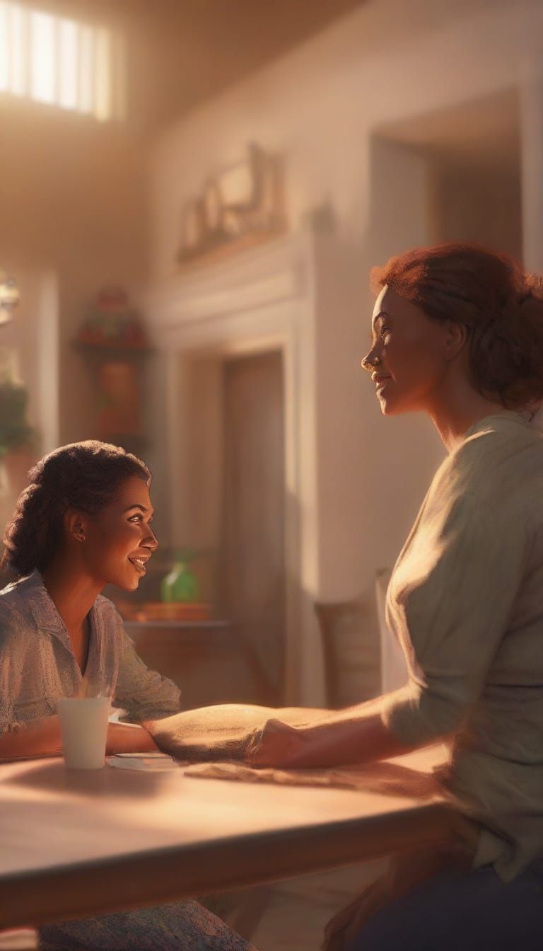 Connecting with Family: A Vibrant Digital Painting