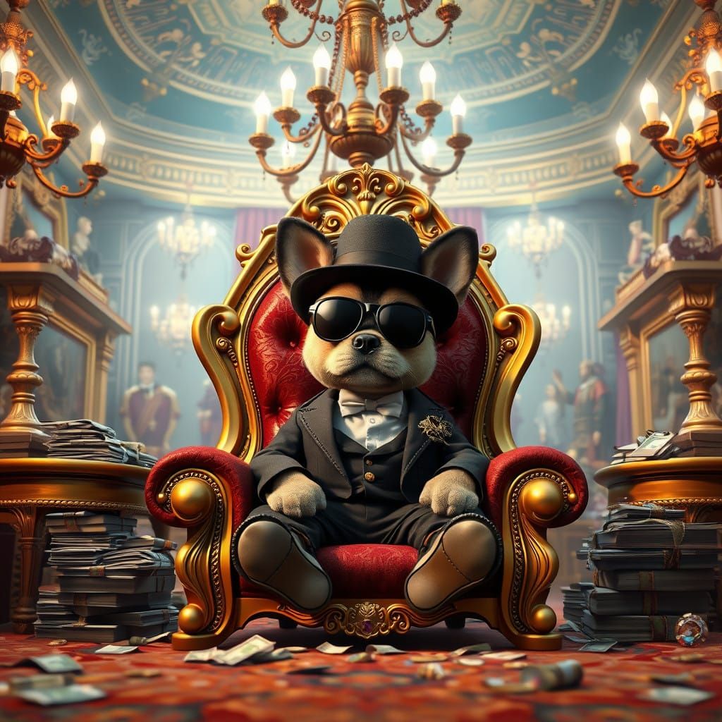 Luxurious Gangster Puppy Reigns in Opulent Mansion