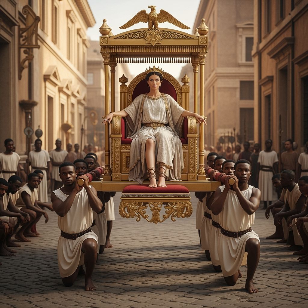 Empress Messalina on Litter Throne in Ancient Rome