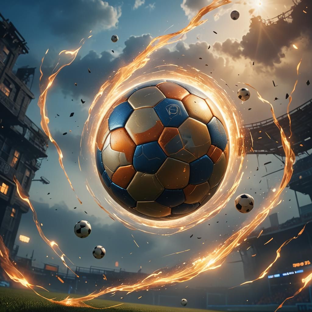 Dramatic Soccer Ball Fantasy Concept Art