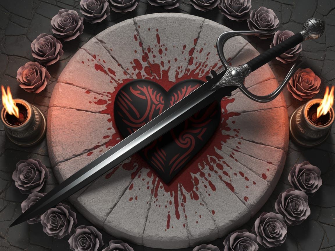 Swept Hilt Rapier on Altar with Roses