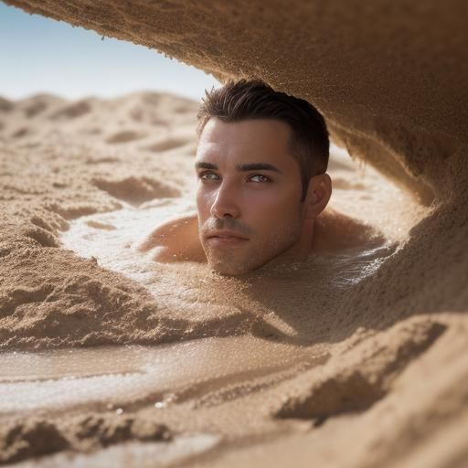 Man's Descent into Quicksand: Professional Photography