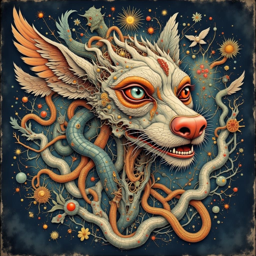 Ancient Gold Hound in French Vintage Style