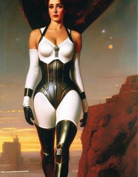 Science Fantasy Maid Spacesuit Concept Art