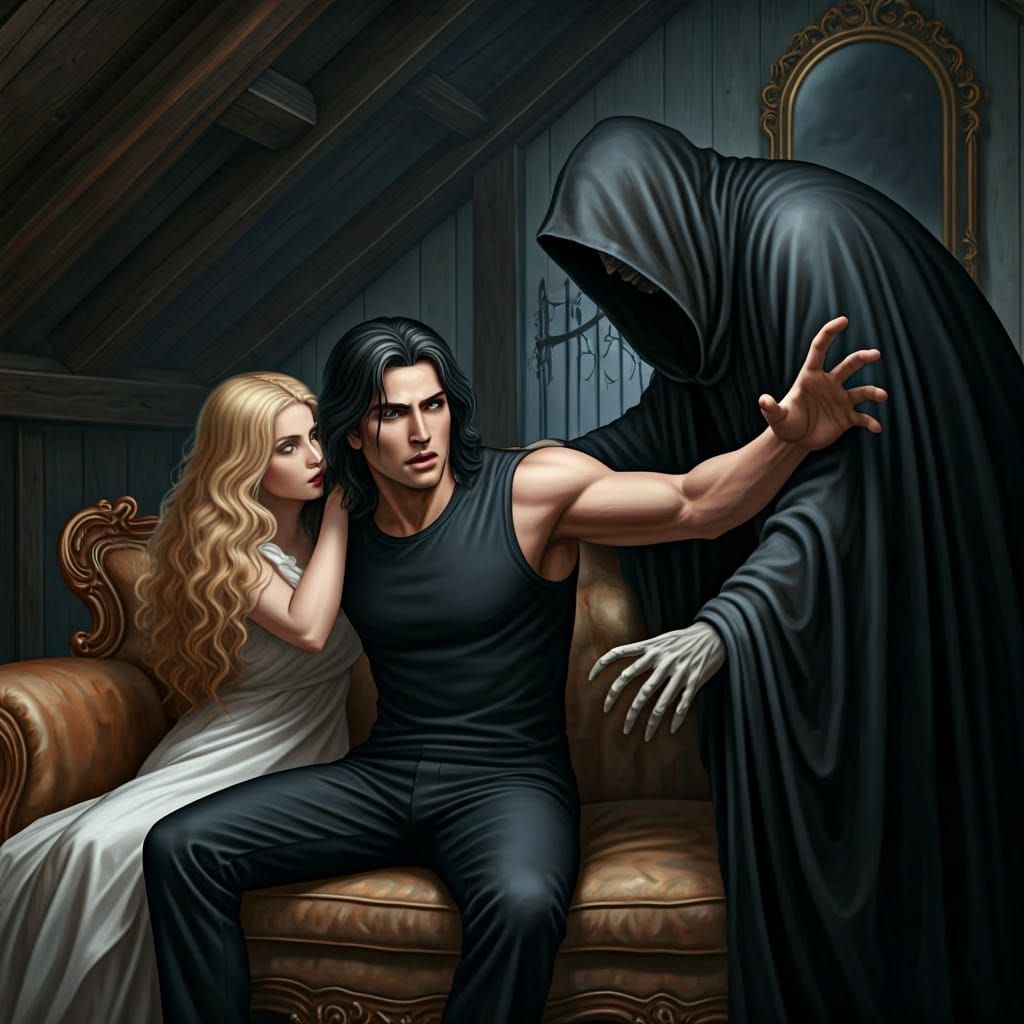 Handsome Man in Desperate Plea, Mysterious Attic Scene