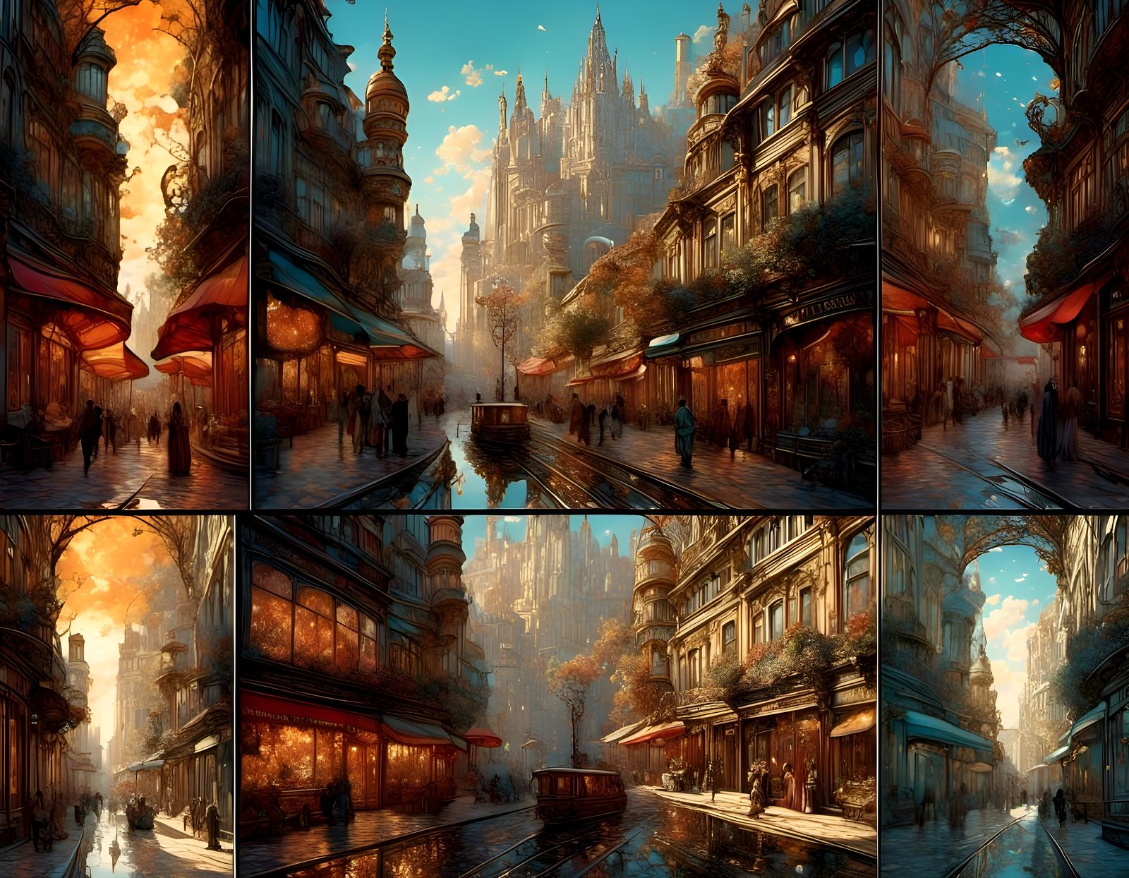 Art Nouveau Comic Book Panels Inspired by Clue