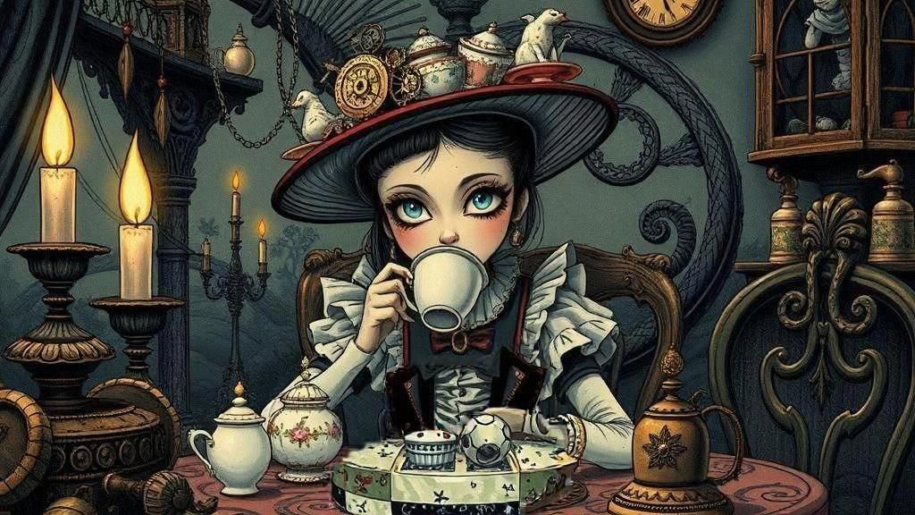 Mystical Chessboard in Gris Grimly Style