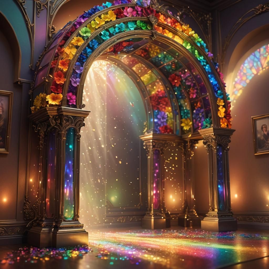 Rainbow Flower Lamp Emitting Spectrum of Colors