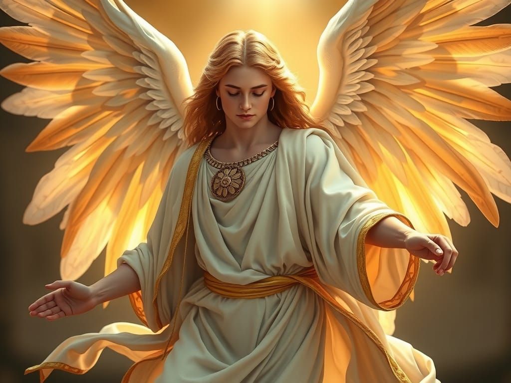 Ethereal Angel Descending in Renaissance Style