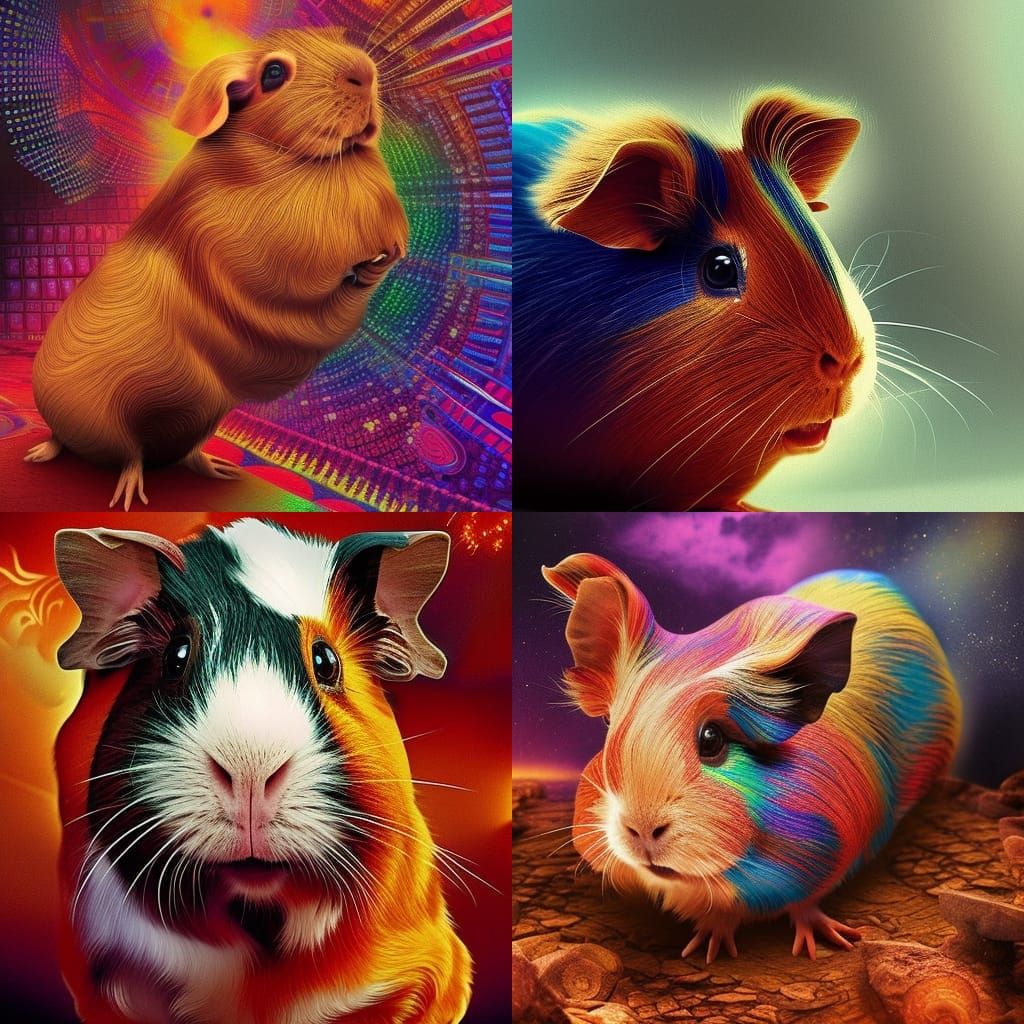Psychedelic Guinea Pig Digital Art