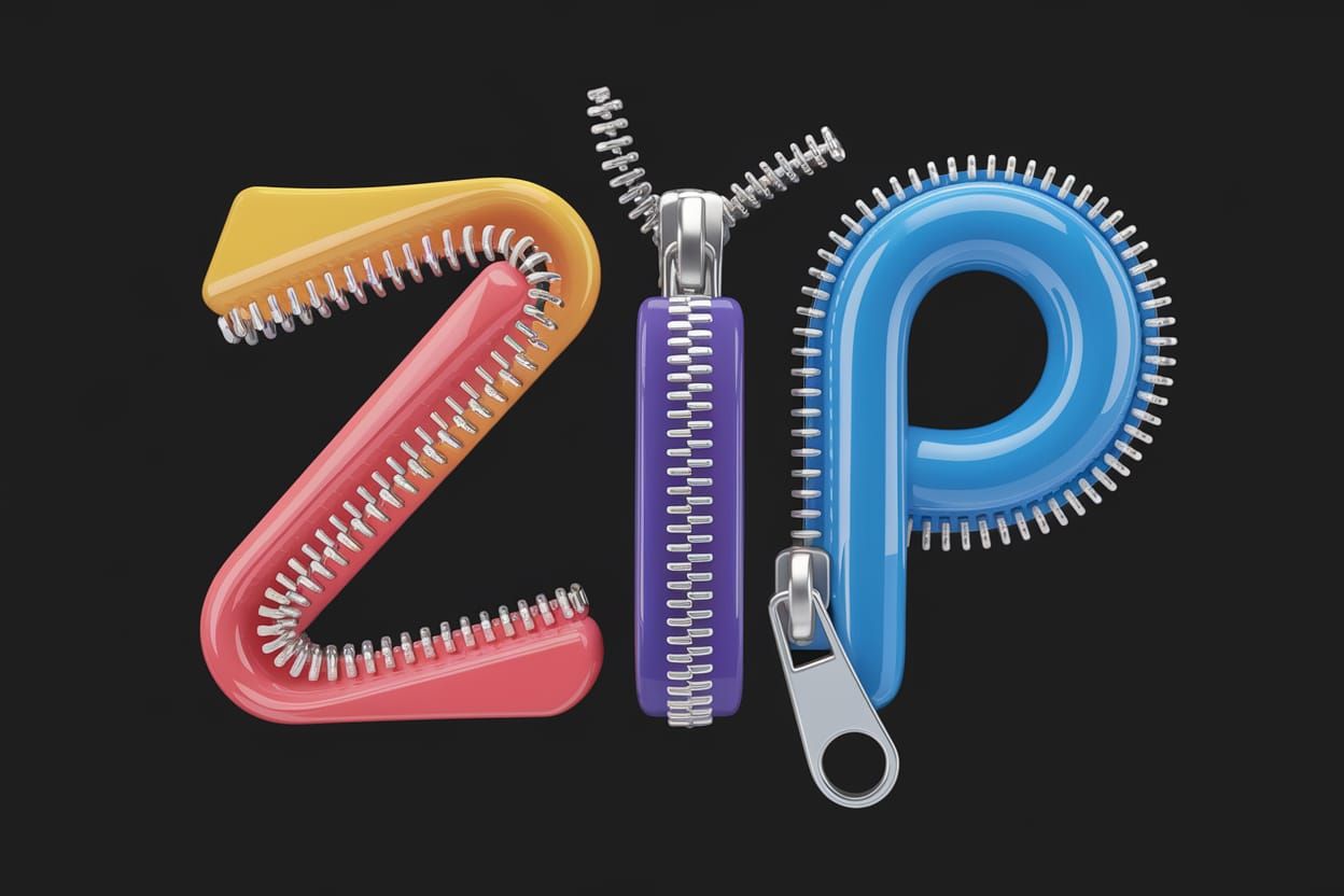 Vibrant 3D Typography with Zipper Lettering