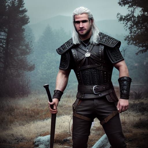 Liam Hemsworth as Geralt: Hyperrealistic Digital Art