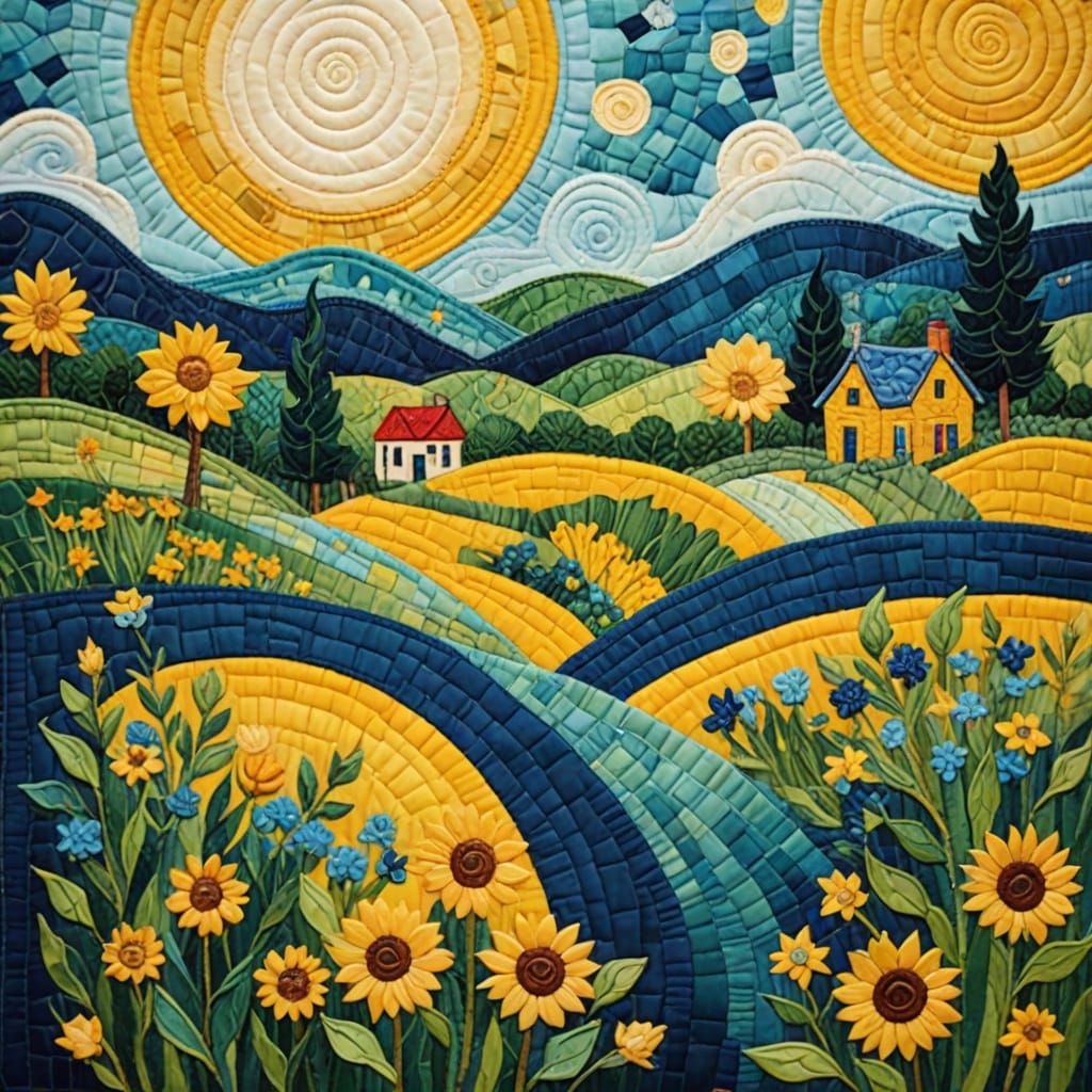 Cozy Quilted Art in Impressionist Style