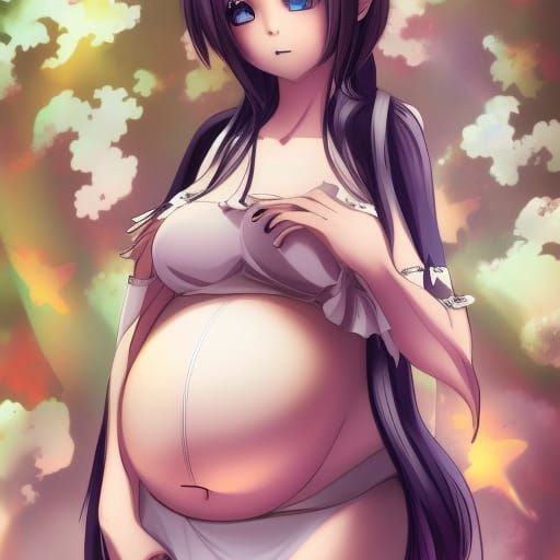 Pregnant Figure in Anime Key Visual Style