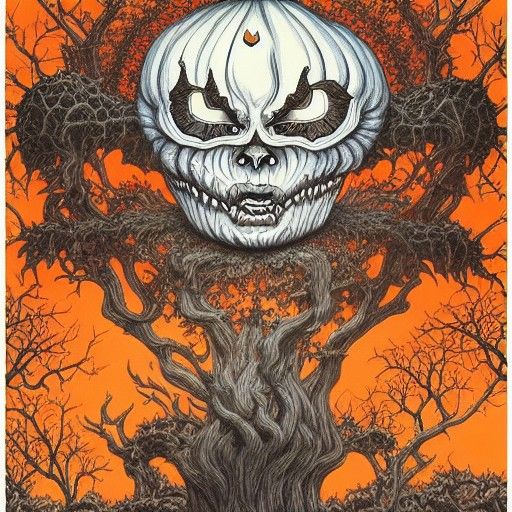 Halloween Portrait in Surrealist Style