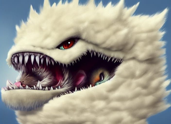 Fluffy Cat-Bird-Seat-Rex Portrait: Ferocious Fantasy Dinosau...