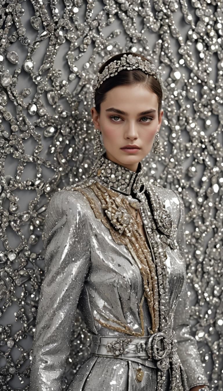 Haute Couture Portrait of Elegant Woman