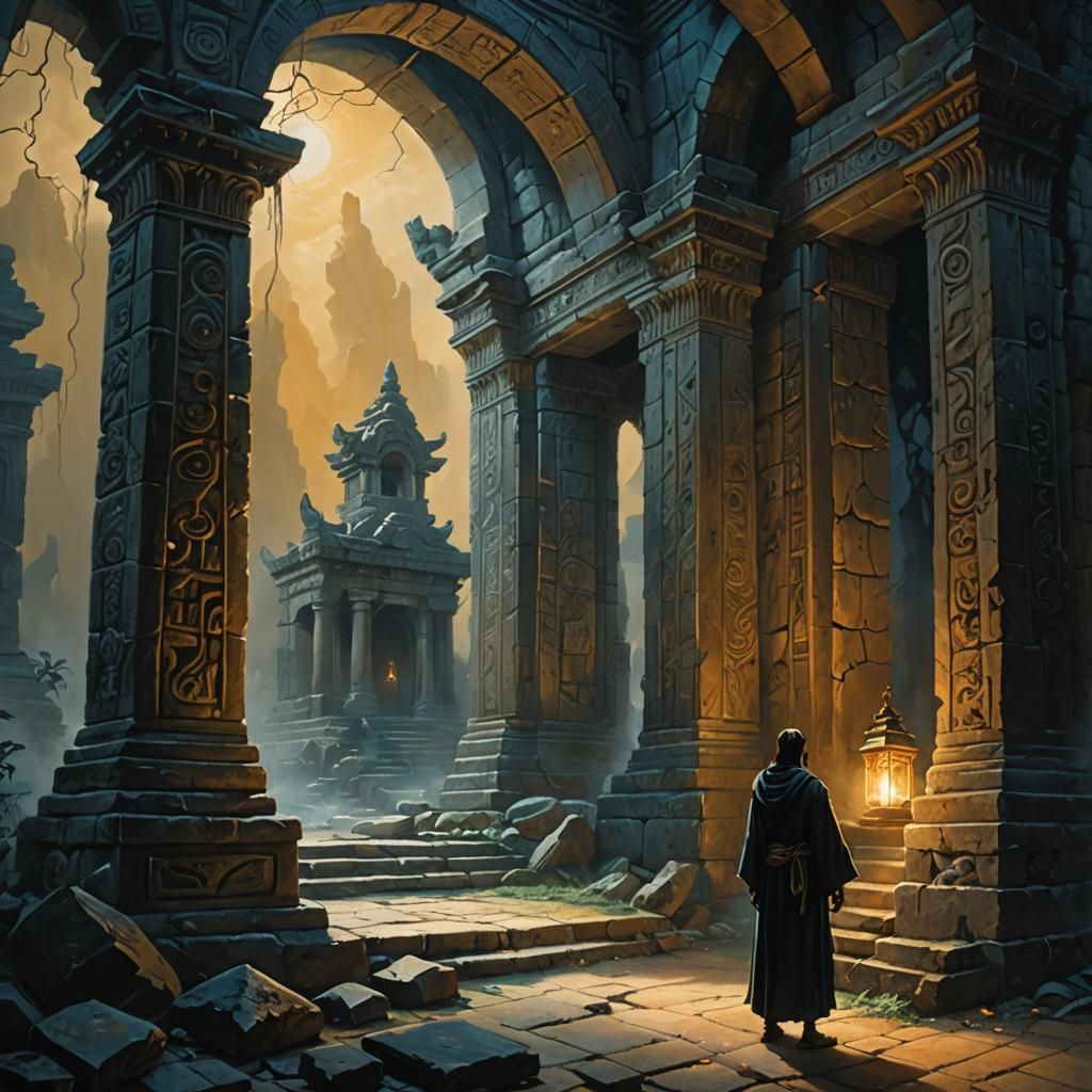 Summoning Azura: Dark Fantasy Oil Painting