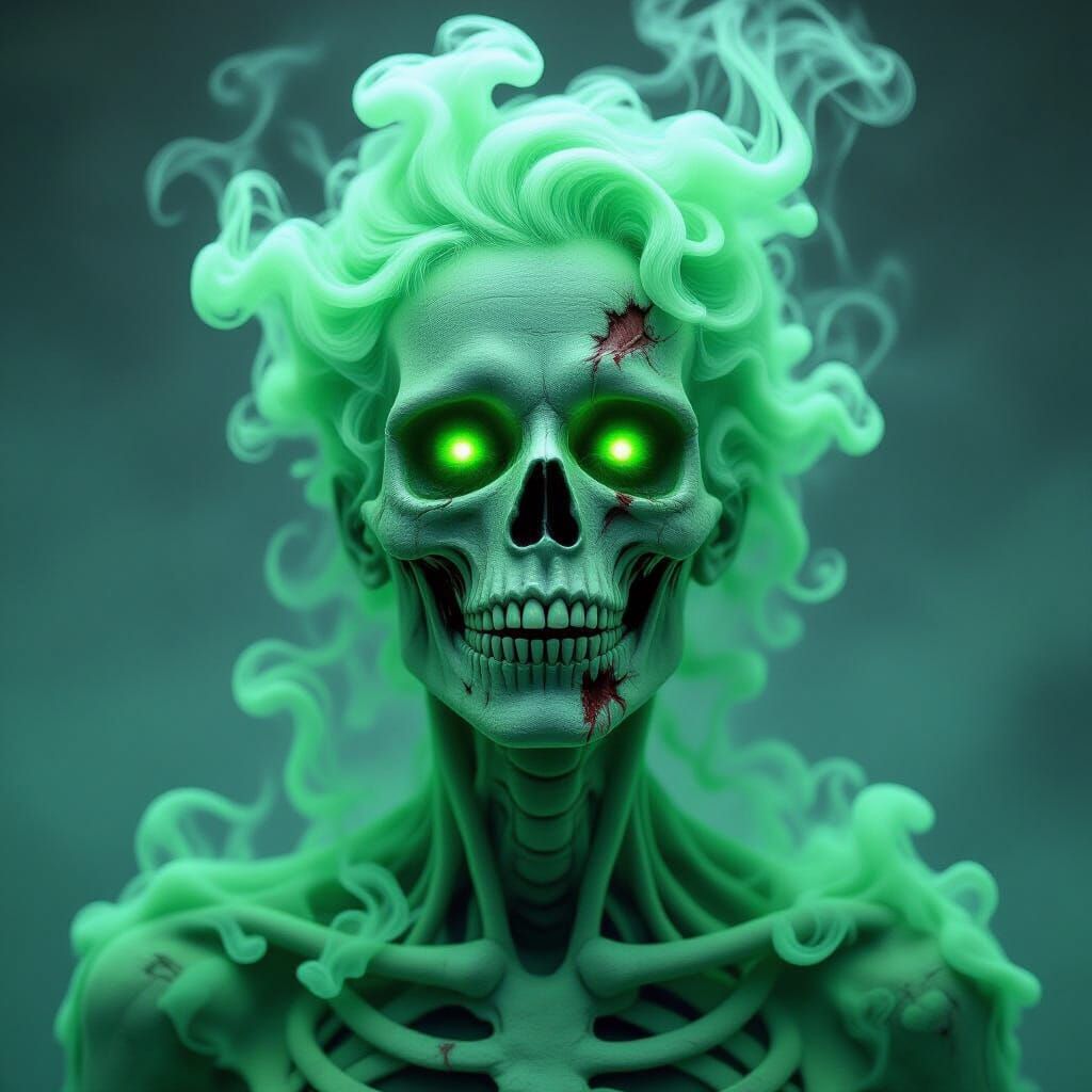 Ethereal Neon Green Smoke Zombie
