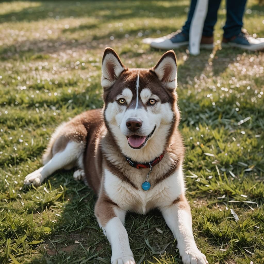 Pregnant Husky Portrait in Natural Light