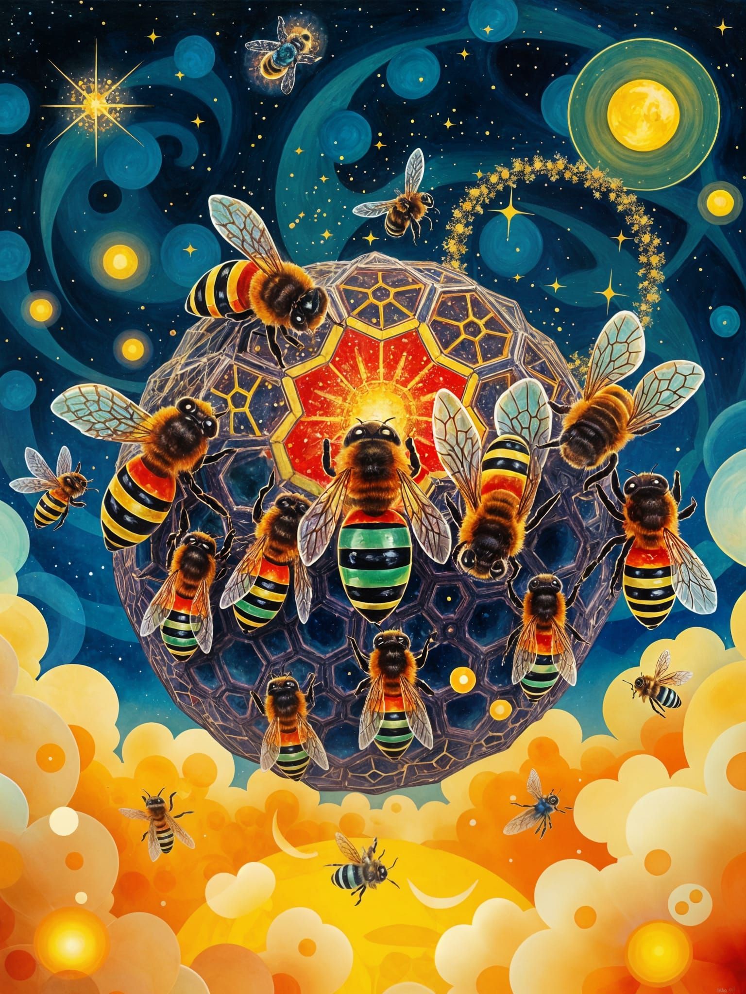 Vibrant Cosmic Honeycomb