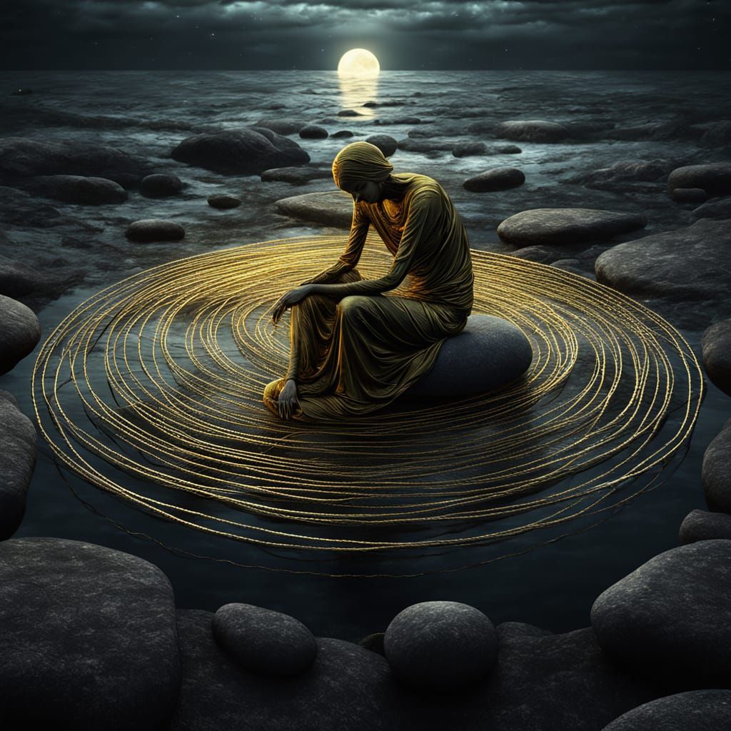 Ethereal Figure in Surreal Dreamscape