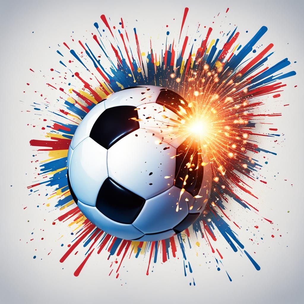 Soccer Goal Exploding into Fireworks Display