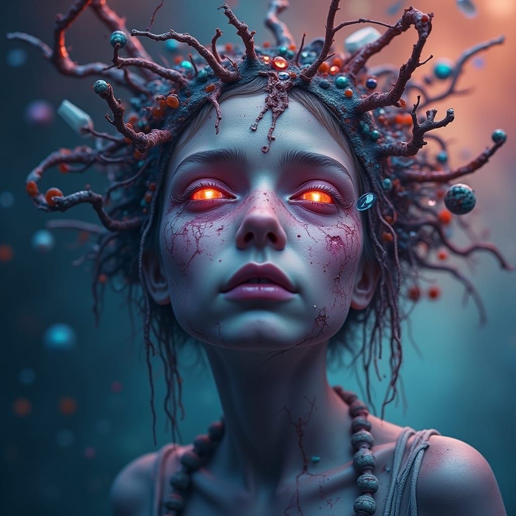 Decaying Figure Confronts the Consequences of Humanity's Exc...