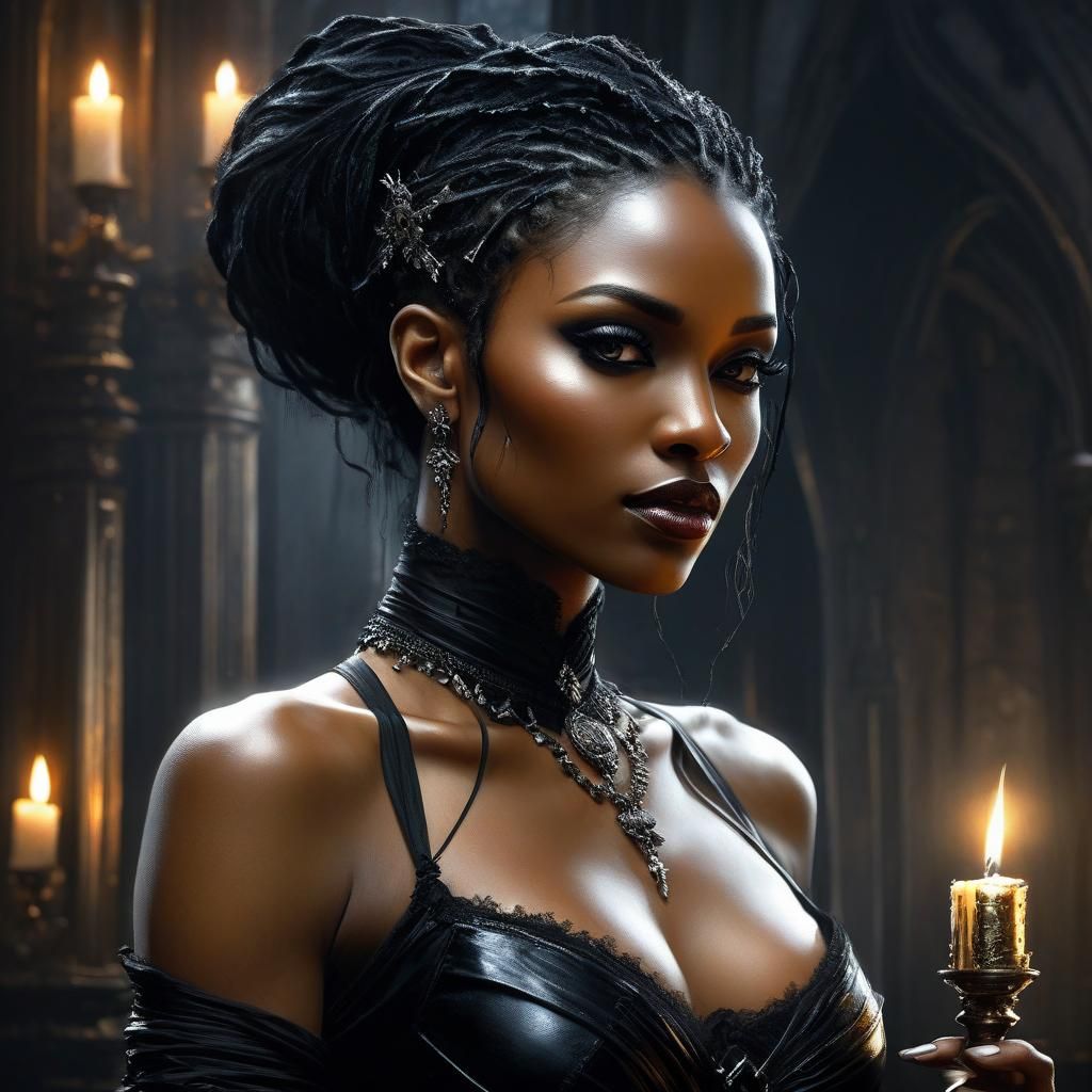 Dark Fantasy: Goth Woman in Victorian Setting