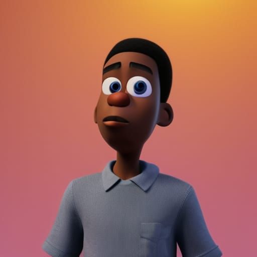 Black Man Portrait in Pixar-Inspired 3D Art
