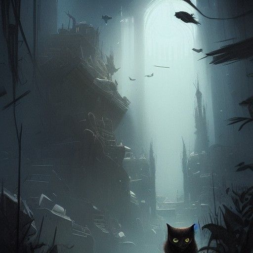 Sinister Lost Civilization of Cats, Fantasy Art