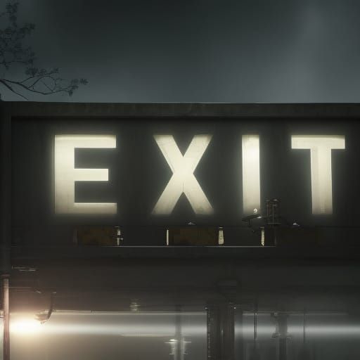 Dramatic Cinematic "EXIT" Light Signal