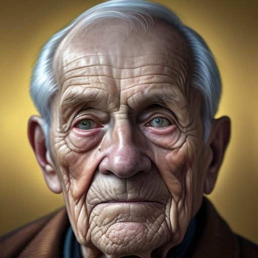 Dual-Faced Portrait: Youth and Age in Vibrant Oil Style