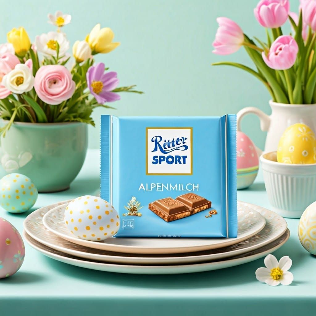 Easter Table with Ritter Sport in Thiebaud Style