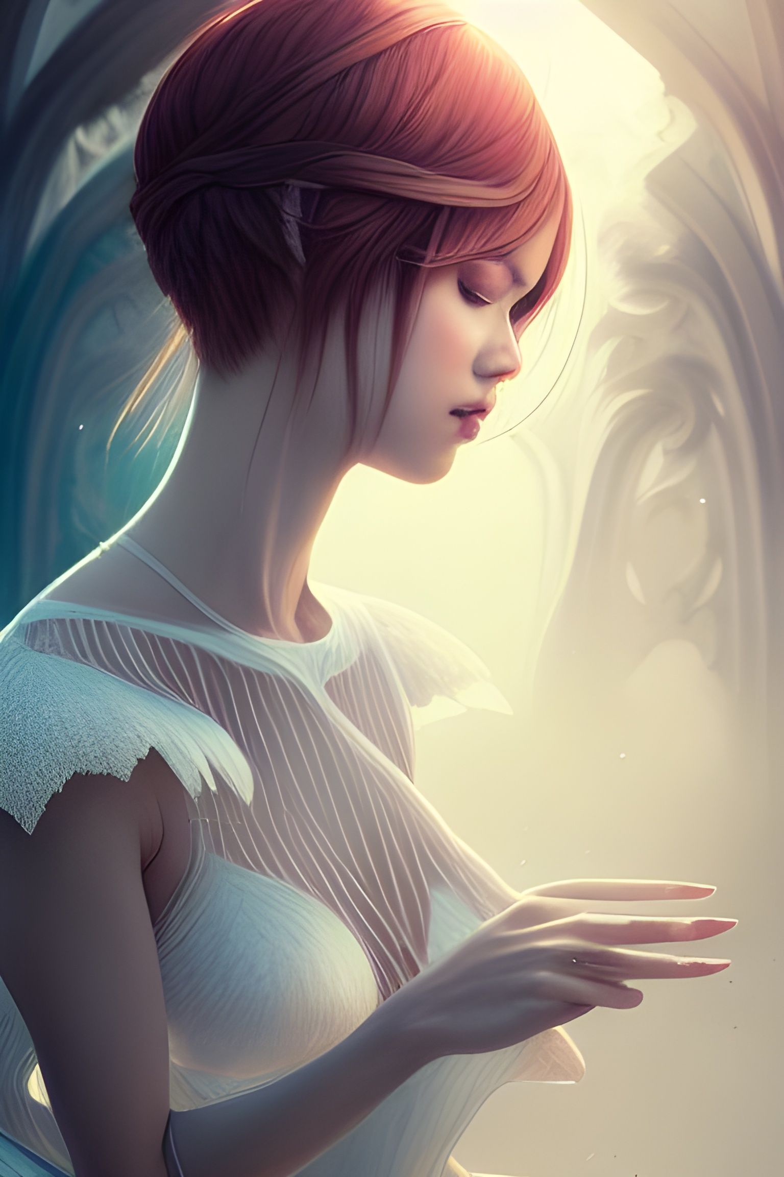 Cute Pixie on Mushroom, Hyper-Detailed Digital Art