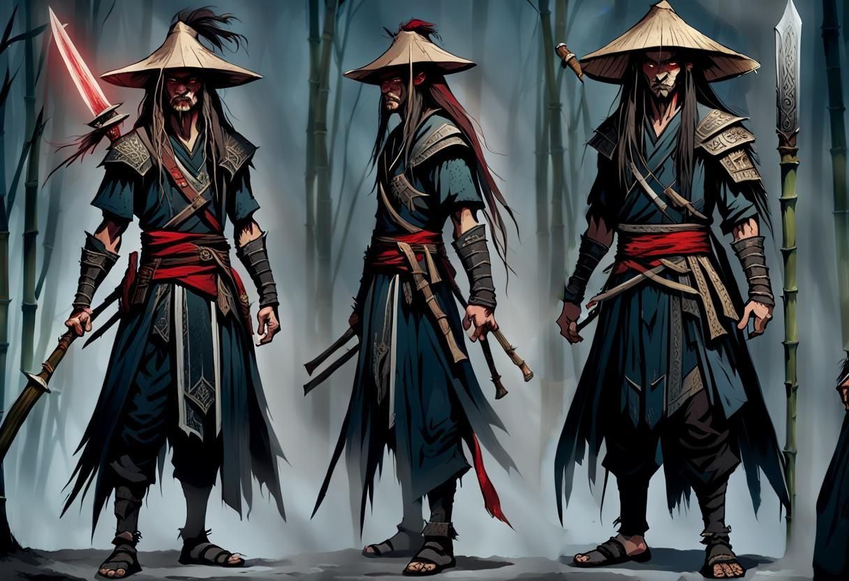 Mysterious Warrior with Spellbook and Kris Dagger