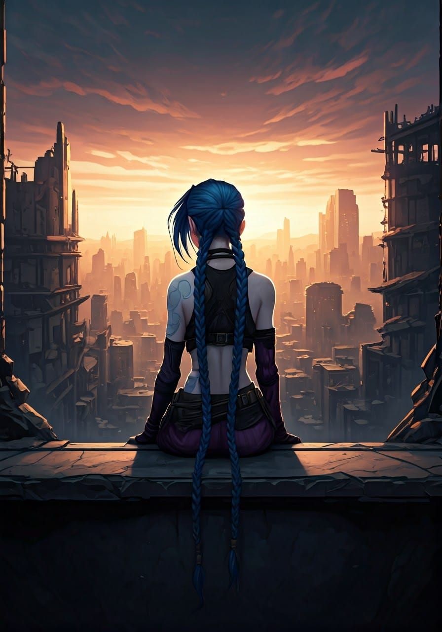 Surreal Melancholy Portrait of a Fallen Heroine in Desolate...