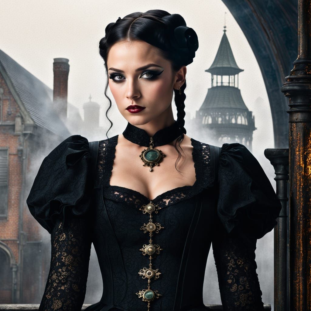 Wednesday Addams at Rave'N Dance in Gothic Steampunk Style