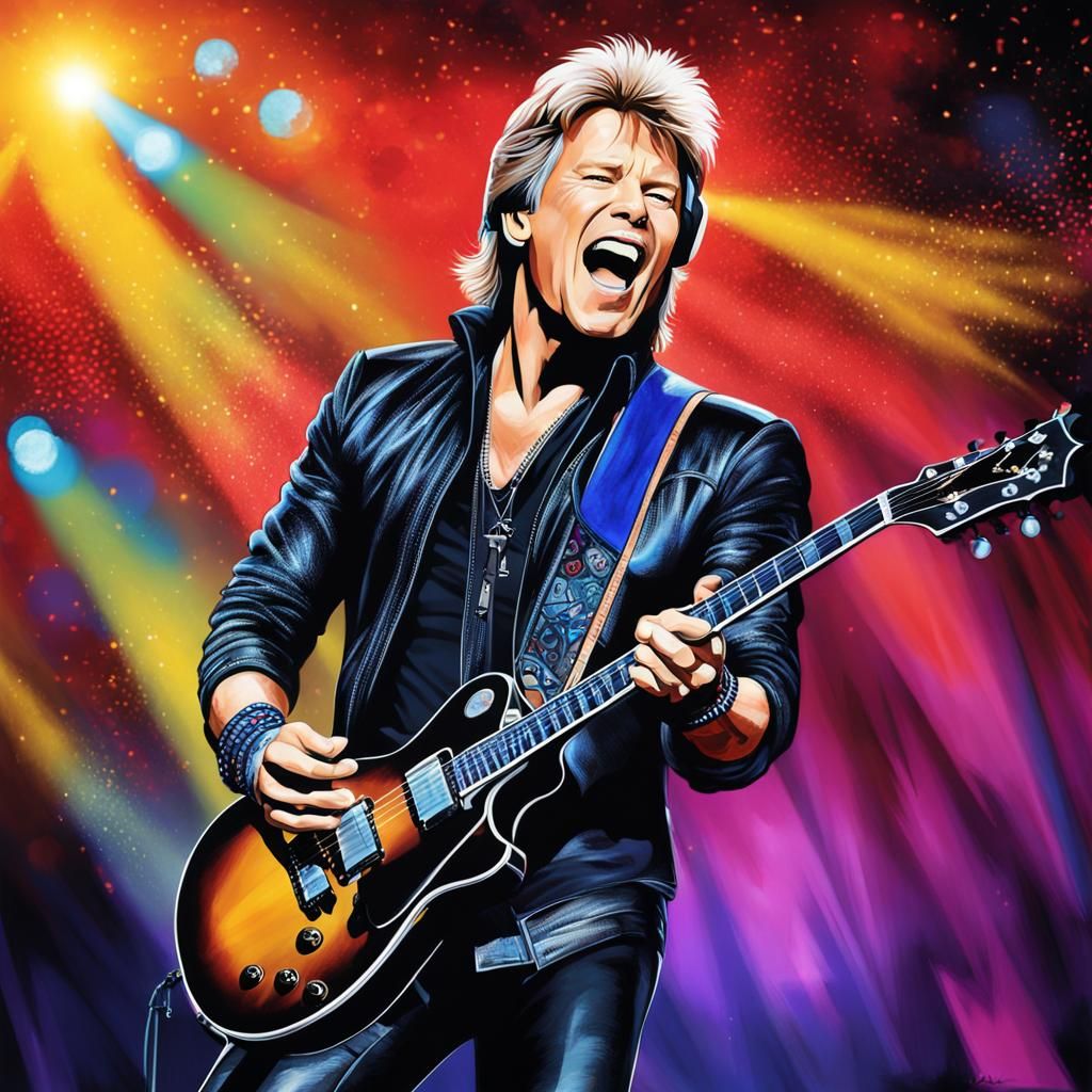 Jon Bon Jovi Portrait on Stage, High Quality