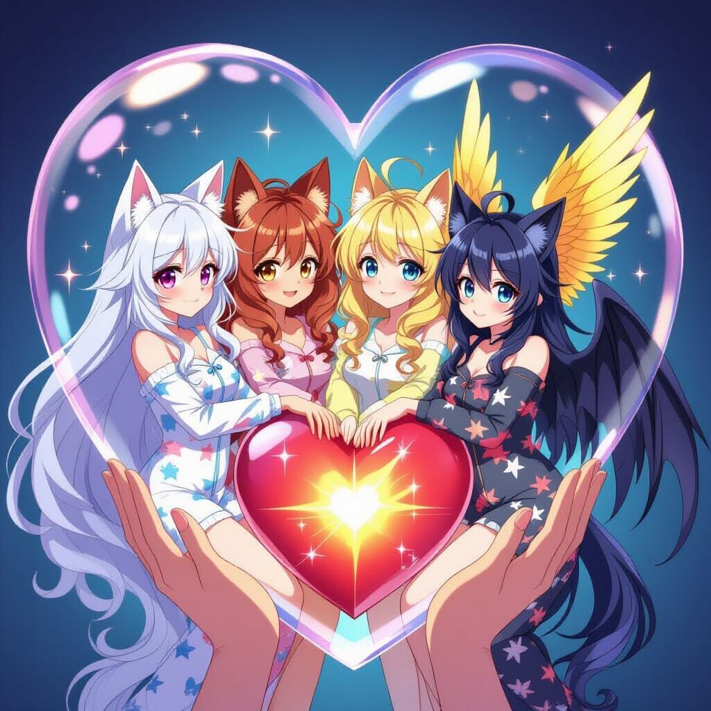 Anime Girls in Glass Heart, Studio Trigger Style