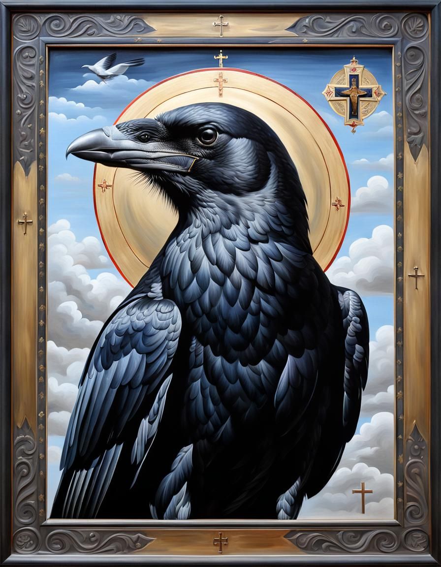 Orthodox Saint Crow Religious Painting