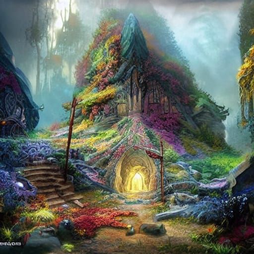 Post-Apocalyptic Elven City with Rich Foliage