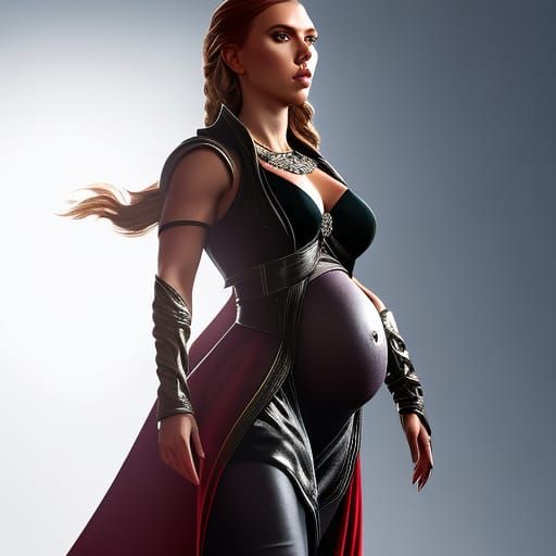 pregnant Scarlett Johansson full body