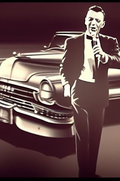Photorealistic Frank Sinatra Singing in Vivid Detail