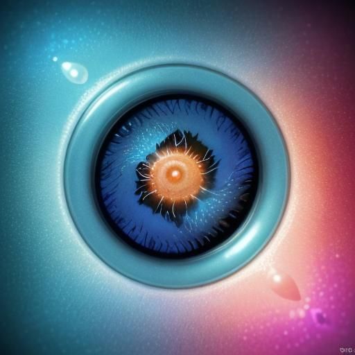 Colorful Atoms on Microscope Slide: Hyperrealistic Splash Ar...