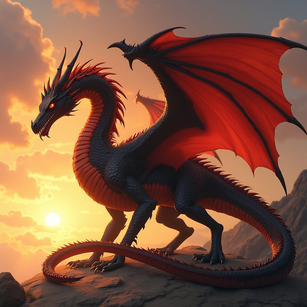 Molten Lava Dragon at Sunset