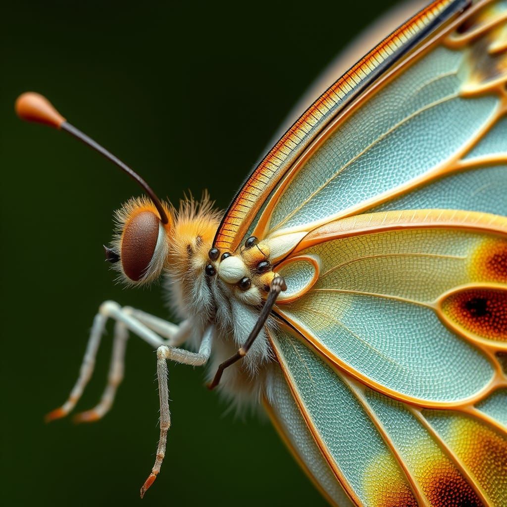 Detailed Butterfly Close-Up in Digital Art Style