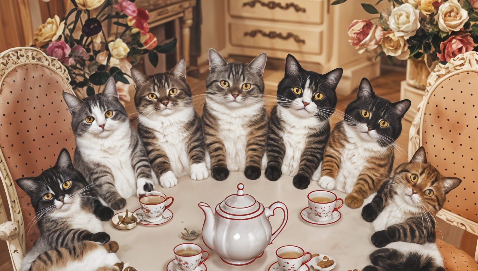 Whimsical Cats Create a Unique Table